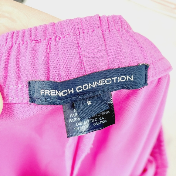 NEW French Connection Bright Pink Drawstring Athleisure Casual Pants P4706 - Picture 6 of 8